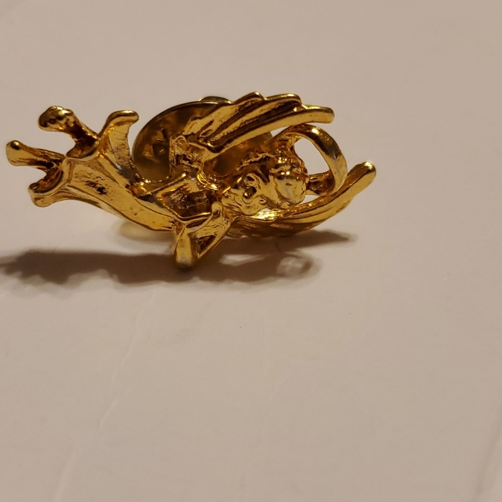 Pin,Tie Pin, Angel with halo, goldtone finish